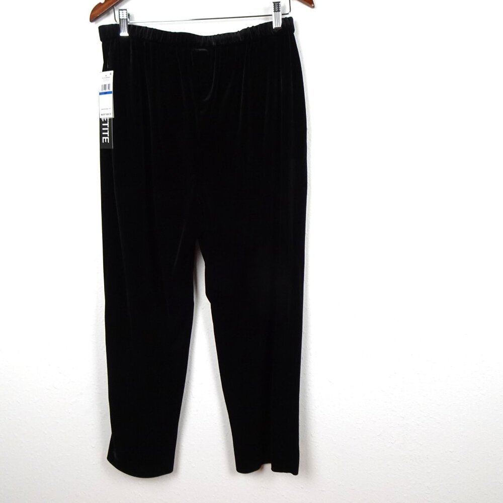 Alex Evenings Velvet Pants Women's Petite Size XLP Black Evening Cocktail - Picture 4 of 8